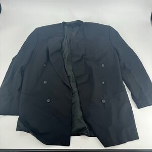Canali Proposta‎ Men's Black 100% Wool Double Breasted Blazer Jacket